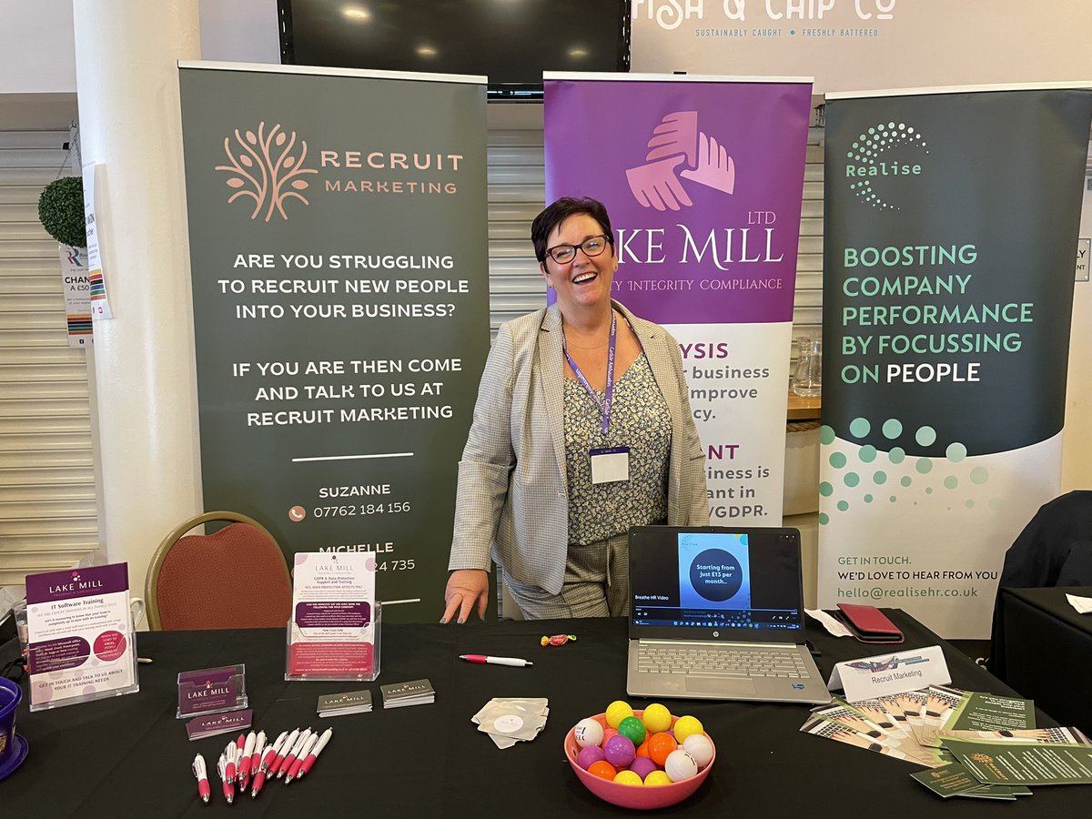 ShowcaseCumbria's tweet photo. Lorraine Millican from @Lake_Mill / @HrRealise at the Showcase section at @carlisleambass
Do get in touch with Lorraine if you would like #GDPR and #TeamsTraining as well as writing a #PrivacyNotice / #PartnershipAgreements etc.
#consulting #stafftraining #carlisleambassadors https://t.co/rjrrQmcXWW