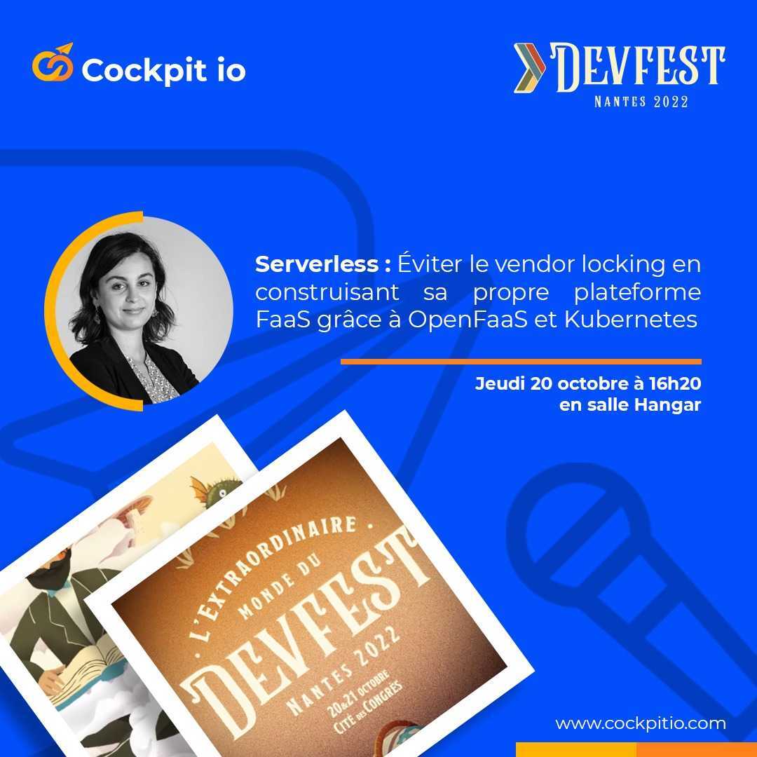 Retrouvez <a href="/katia_tal/">K</a> lors de la 10e édition du #DevFest2022 de Nantes lors son codelab : Serverless : Éviter le vendor locking en construisant sa propre plateforme FaaS grâce à OpenFaaS et Kubernetes, le jeudi 20 à 16h20 dans la salle Hangar.
#Kubernetes #cloud #Serverless #FaaS