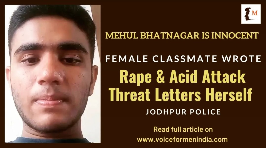 voiceformenind's tweet photo. #MehulBhatnagar in his video (article) said he was not even allowed chance to present his side

His school pressurised him to admit crime on basis of mere allegations by girl

Mehul also accused false case by police tht he was violent with girl's father

WHO WILL PAY THE PRICE? https://t.co/MNb8Y2vFCQ