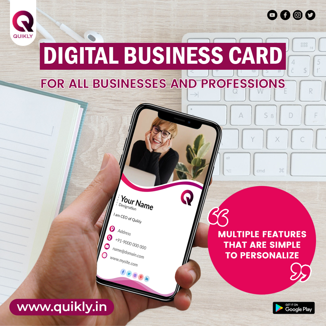 officialquikly's tweet photo. Digital Business Card
for all businesses and professions.
Multiple features that are simple to personalize
Read More- https://t.co/dqWqkDvUdM
.
.
#quikly #design #quiklybusinesscard #digitalbusinesscard #visitingcard #vcard #onlinebusiness #businesscard #digitalcard https://t.co/uIVKC2OXU4