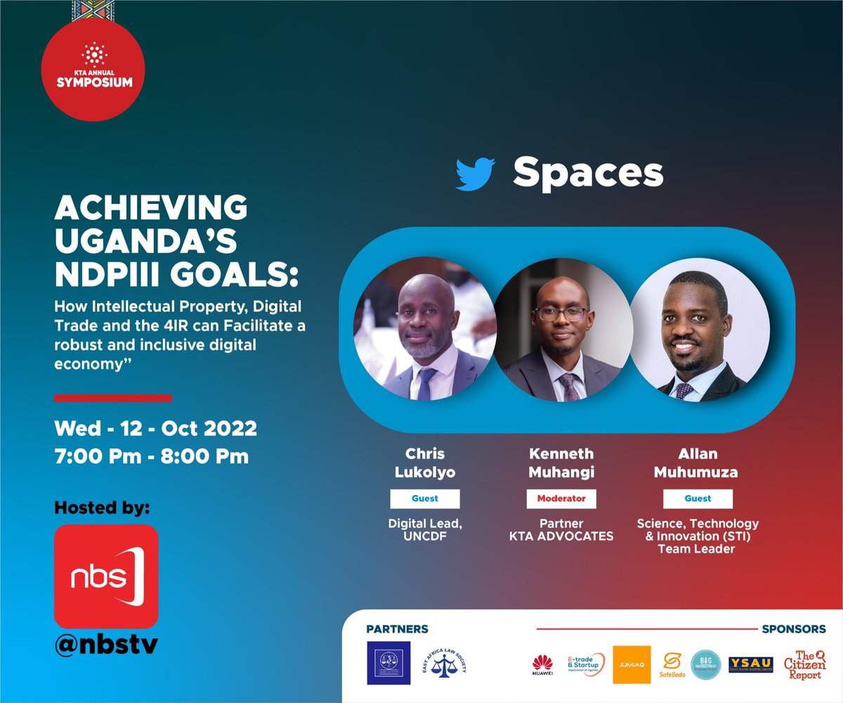 Don’t miss to catch the Twitter space <a href="/nbstv/">NBS Television</a> handle at 7pm today.

You wanna learn more about the upcoming <a href="/kta_law/">KTA Advocates</a> Symposium? 

#KTASymposium