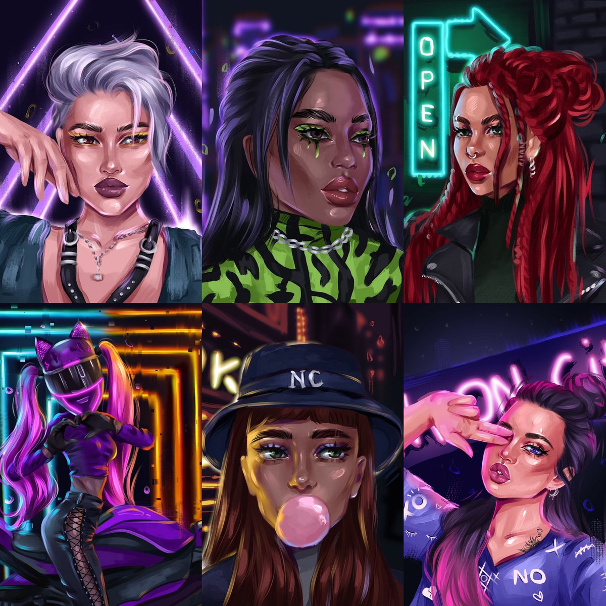 Neon city collection includes 1/1 hand drawn artworks in oil technique ❤️‍🔥

IPad Pro+<a href="/Procreate/">Procreate</a> 

💟 11/28 SOLD 
💟 0.04 ETH floor
💟 8 owners 

This collection shows how different and beautiful people are. Neon light emphasizes their beauty. 

Link below 
#KazakovaArts #NFTs