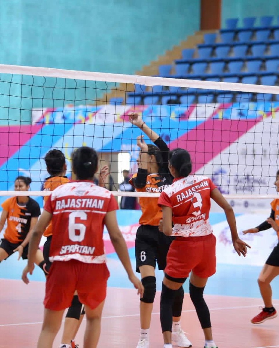 Nat_Games_Goa's tweet photo. Action shots from Rajasthan’s victory over Himachal Pradesh in the Women’s Volleyball.

#36thNationalGames #NationalGames2022
#NationalGames #Volleyball #UnityThroughSports #JudegaIndiaJitegaIndia #NationalGamesGujarat2022 #GameWithAim #રમતોએકકરેછે #GoForGold https://t.co/asKWfOTpL0