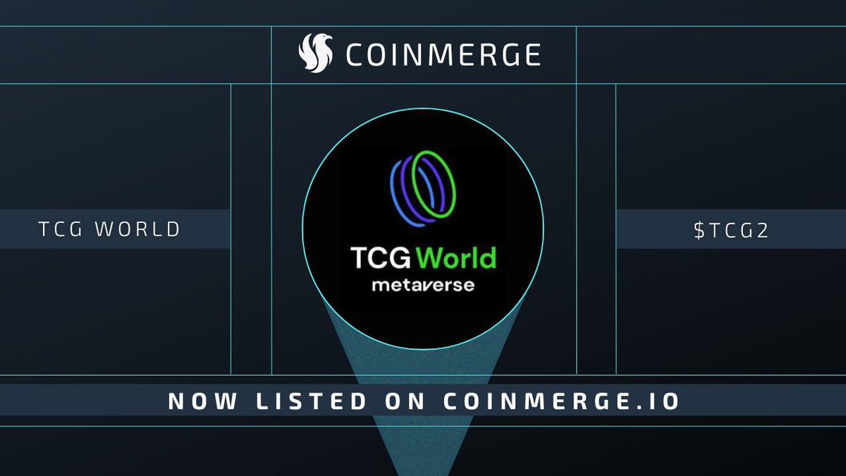 ICYMI: ➡️ <a href="/OfficialTCGCoin/">TCG World</a> is now listed on <a href="/coinmerge/">CoinMerge</a>! 🎉 

#Coinmerge is an All-In-One #Crypto Social Media Platform! 🚨

Check out the #TCGWorld Project Page:

➡️ app.coinmerge.io/project/TCG_Wo…

#Metaverse #Web3 #TCGDragonCC #NFTs #BAYC #MAYC #DeFi