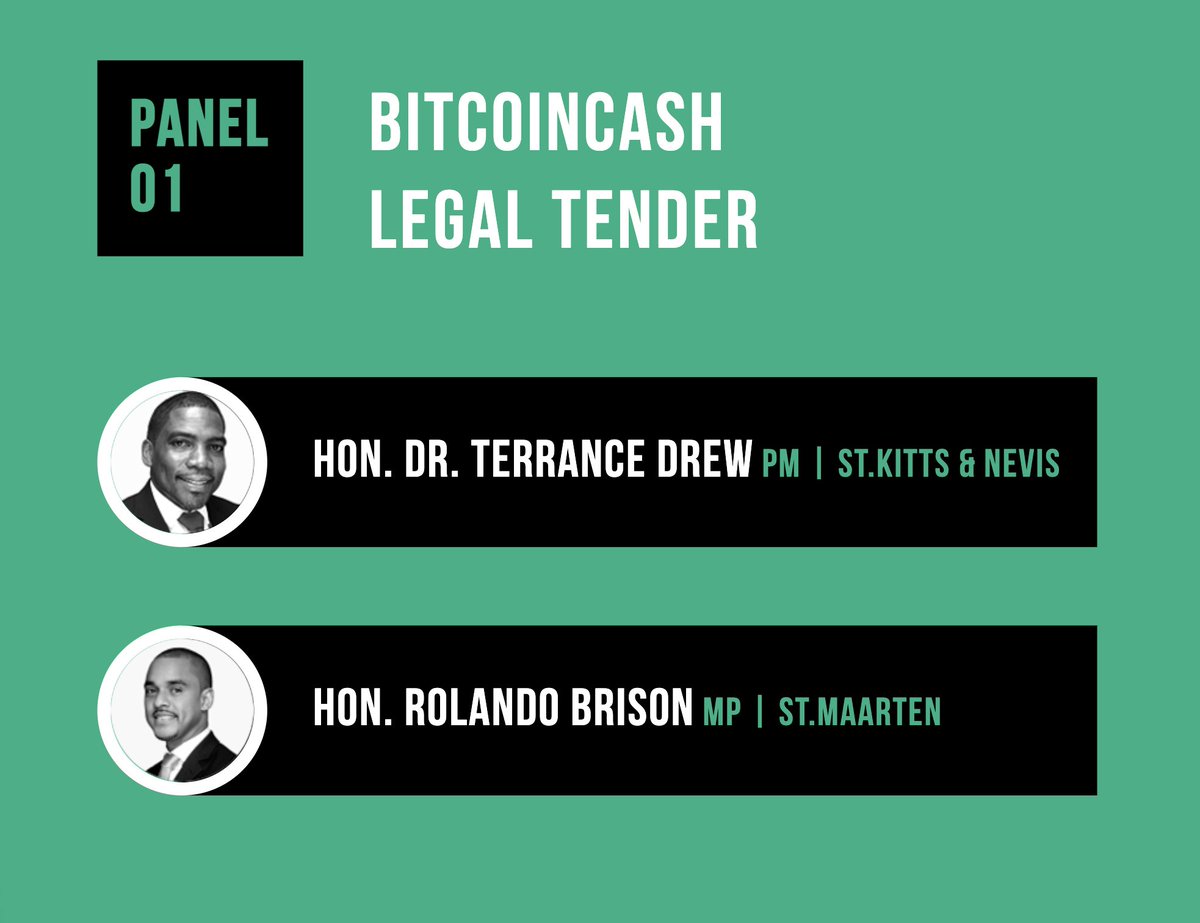 #BitcoinCash 2022 Conference will host a panel on $BCH as legal tender - featuring the PM of St. Kitts and MP Rolando Brison. 🇰🇳

🎟️Reserve your tickets: BitcoinCash22.com