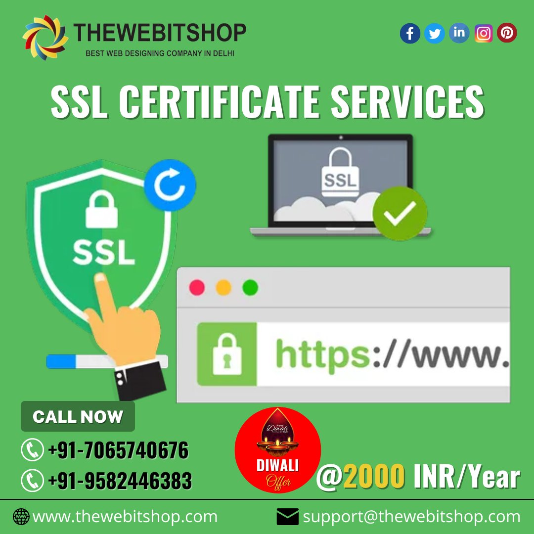 TheWebITShop's tweet photo. 💥Diwali Dhamaka Offer💥
👉 #SSL (#SECURESOCKETSLAYER) CERTIFICATE SERVICES
💰 Rs. 2000 INR/Year | Hurry!🏃 Limited Time Offer
#SecureWebsite #webstie #seo #smo #digitalmarketing
-
#TheWebITShop
📞 +91-7065740676/9582446383
📧 support@thewebitshop.com
🌐 https://t.co/Icg7Msehwp https://t.co/Z7NGl4KutH