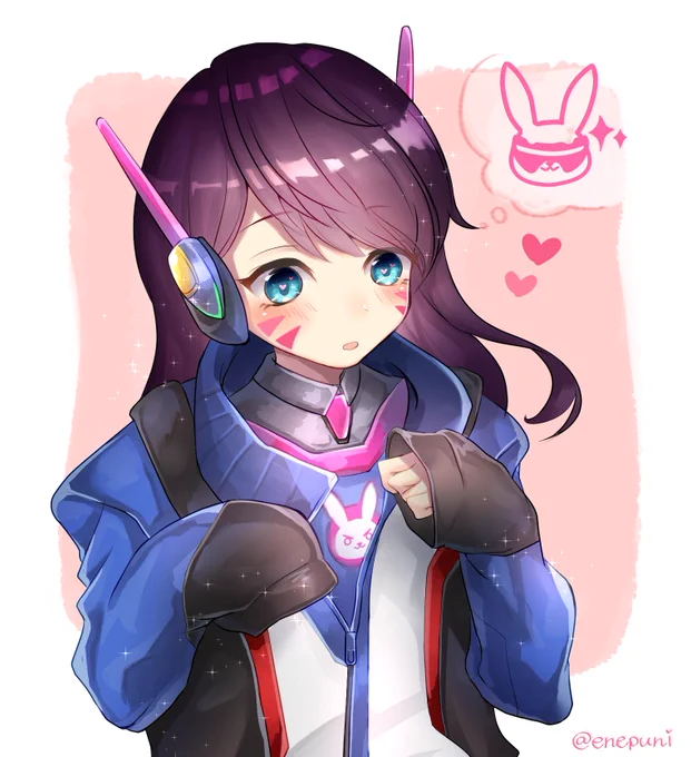 #世界私の絵柄変わりすぎだろ選手権 #Overwatch2一番最初に描いたDvaちゃんと最後に描いたDvaちゃん(キラキラ入れがちなのは変わってない・・・!!)←2017 2022→ 