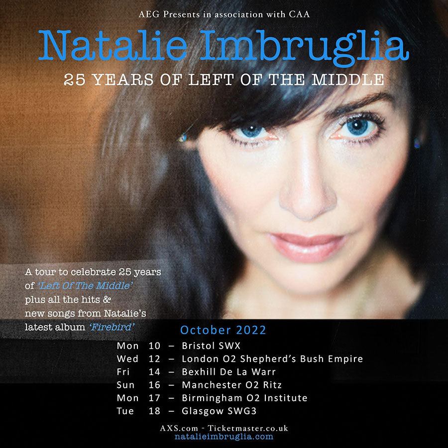 Its been so wonderful to work with @natimbruglia and her incredible band. Can't wait to see her absolutely blow the roof off of @O2SBE tonight celebrating 25 years of #LeftOfTheMiddle.