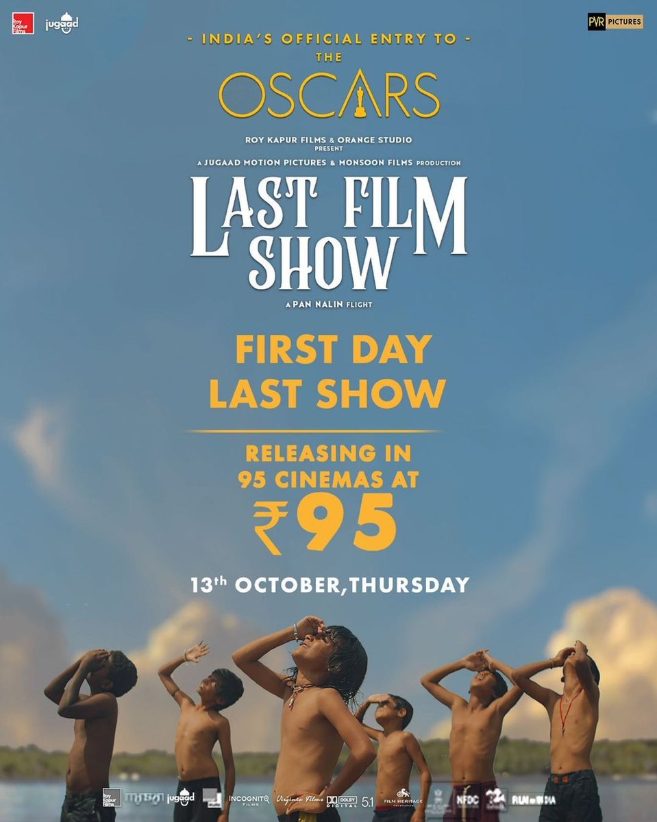 desisLIVE's tweet photo. Watch #LastFilmShow, India's entry to the 95th Oscars, for only ₹95 on THURSDAY, 13th October #FirstDayLastShow! #ChhelloShowForOscars 🇮🇳 https://t.co/ijSLhOR5Kv