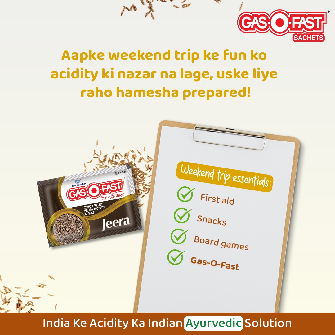 GasOFast's tweet photo. A must have checklist! Enjoy your holidays free from acidity, gas and indigestion with Ayurvedic Gas-O-Fast Asli Jeera!
#GasOFast #Ayurvedic #Acidity #Gas #Indigestion #Jeera #AsliJeera #AcidityRelief #AyurvedicSolution #HeartburnRelief #AcidReflux https://t.co/xgjZhGHEDK