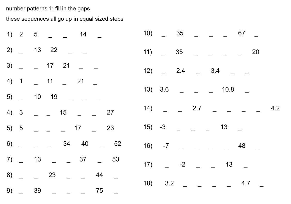 BucksburnMaths's tweet photo. Working on number patterns and nth term with #s2maths. Love this Don Steward task which makes pupils work a little bit harder! Pleased that many pupils that took the idea of "going 'up' a negative amount" in their stride so well. https://t.co/ourGQqg3Tv https://t.co/C3sWzW2Ss6