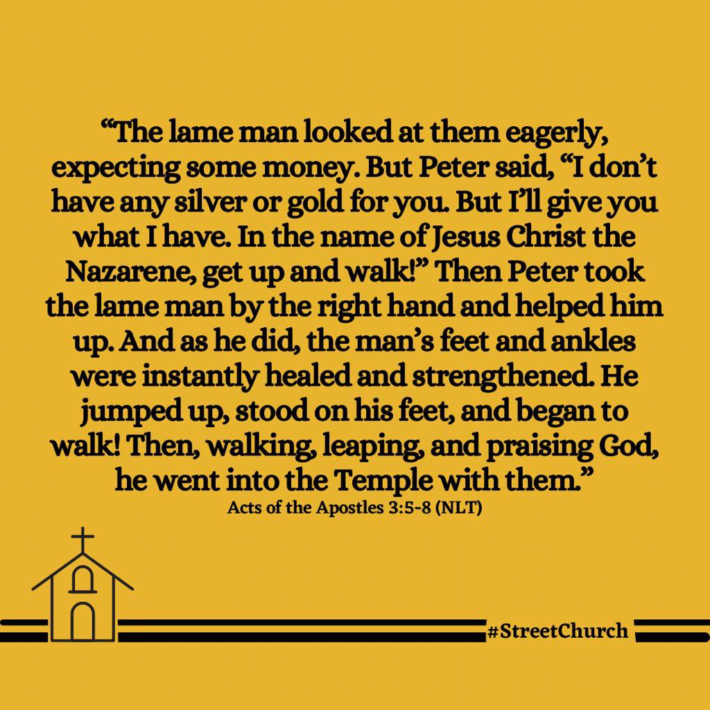 streetchurchh's tweet photo. Imagine say Peter give this man wey no fit walk 2k instead of this miracle? You see bah, money answereth all things but sometimes no be the perfect answer to some things. If Peter drop small change the man go still happy but he give pass wetin he want, he give am wetin he need, https://t.co/AaMwSgi1He
