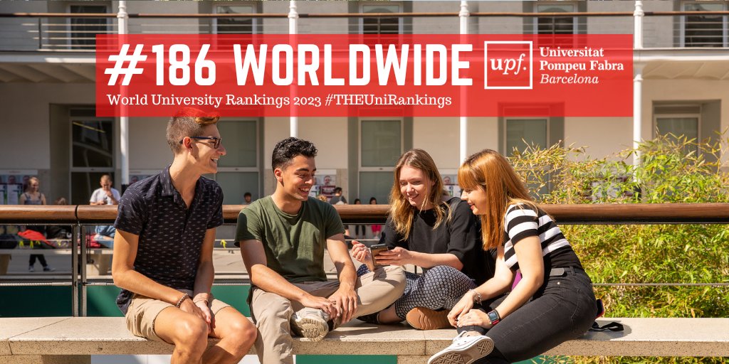 La #UPFBarcelona és la 186a millor universitat del món i la 3a millor universitat espanyola, segons el World University Rankings 2023, millorant les puntuacions en internacionalització i en recerca. 

bit.ly/3RTZ7qE #THEUniRankings #WUR2023
