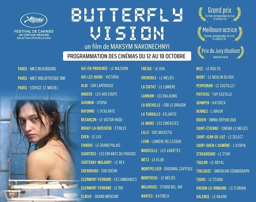 FifStJeanDeLuz's tweet photo. Sortie aujourd’hui de Butterfly vision de Maksym Nakonechniy deux fois primé au #fifsjdl2022 @films_nour https://t.co/sqHBwj2STw