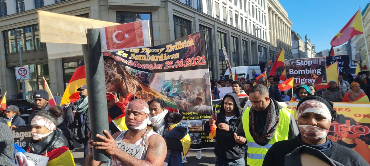 At the Berlin climate and security conference which is taking place during 11-12 October 2022,  Tigrayans protested against the ongoing genocidal war in Tigray.