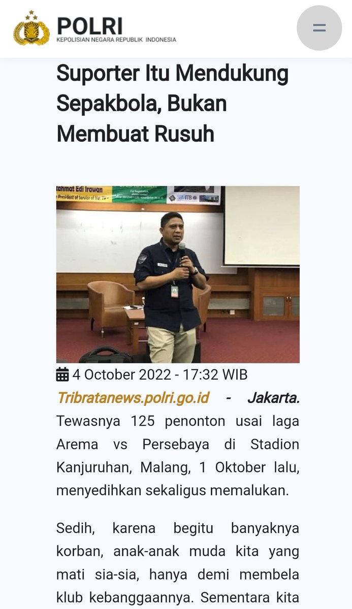 mazzini_gsp's tweet photo. Set up narasi ke publik untuk membernarkan tindakan polisi saat terjadi tragedi Kanjuruhan.
1. Kesaksian palsu dan fitnah ke suporter oleh anggota PSI
2. Disambut pula apresiasi oleh Ade Armando si sahabat Polisi.
3. Lalu muncul berita remsi dari Polri yg salahin suporter juga. https://t.co/ccpJRgGfJ6