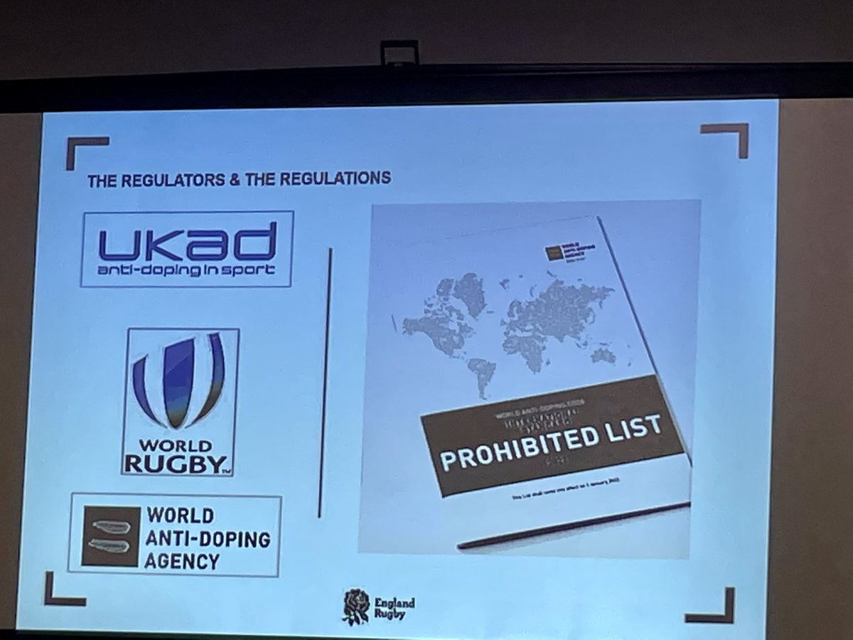 Stephen Watkins showing us the pathway through the complex world of Anti-doping and what we have to do to make sure our players are safe and ready to play <a href="/rfutpc22/">RFUTPC22</a> #learnthemedicine #rugby #medicine #teamdoctor #antidoping #globaldro #WADA #UKAD