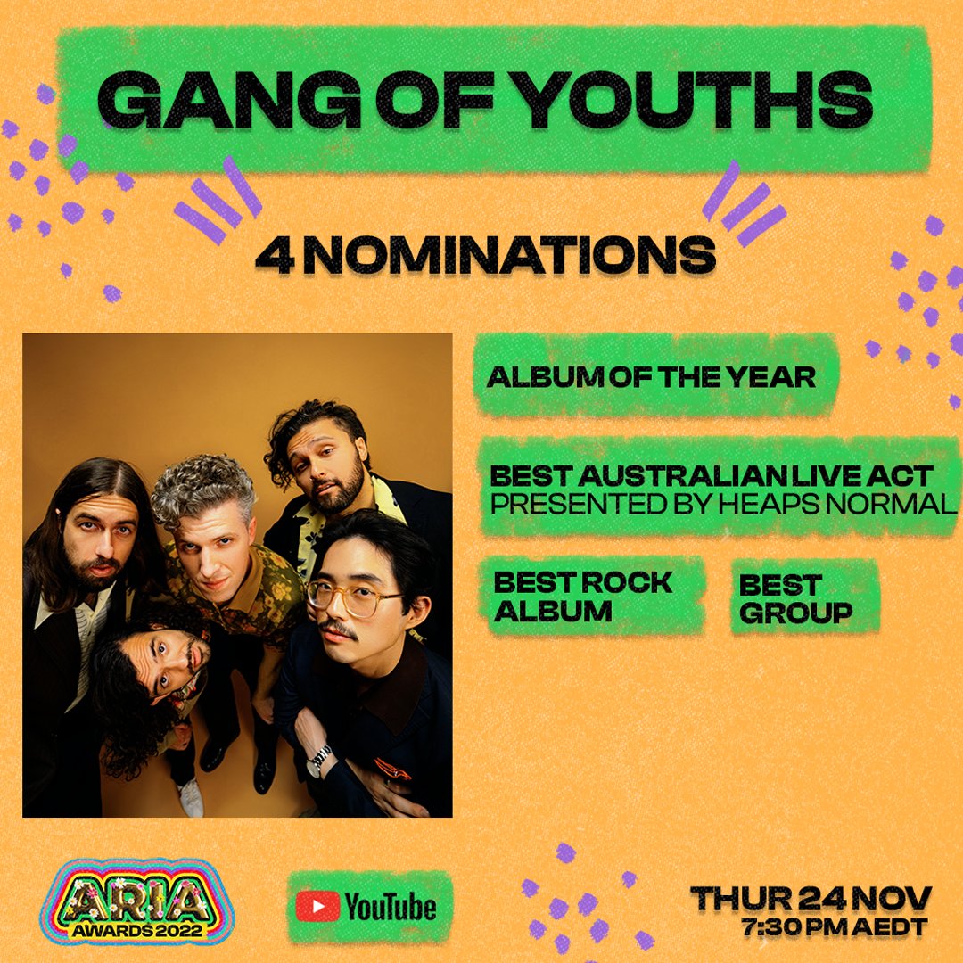 ARIA_Official's tweet image. Congratulations Luude, Gang of Youths and Julia Jacklin on 4 ARIA nominations!!

#luude #gangofyouths #juliajacklin #ARIAs