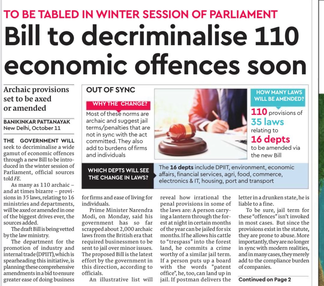 porinju's tweet photo. One more big step by @narendramodi govt. to bring down Colonial, archaic and corrupt policy infrastructure …inevitable big push to economic prosperity of India https://t.co/W1E7qXE8vf