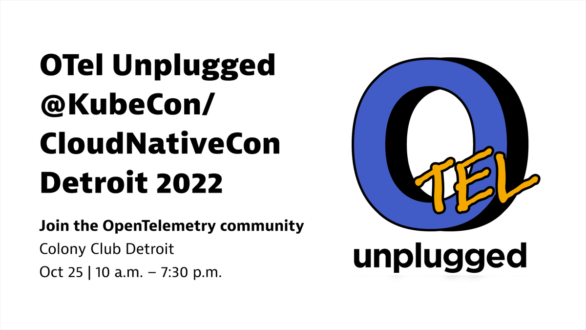 Hrexed's tweet photo. Announcing #OTelUnplugged, an OpenTelemetry Unconference at KubeCon!
If you are at #KubeCon North America, and you are interested in #OpenTelemetry, then come and join us :
https://t.co/0AKipMaDLX
#Dynatrace #LightStep #Splunk #HoneyComb #Nginx #CrowdStrike #NewRelic https://t.co/m8R9Svkc6N