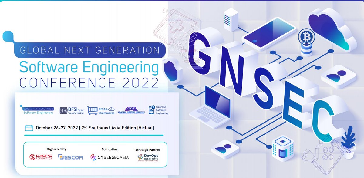 bachlmayr's tweet photo. I am looking forward to join the Next Generation #Software #Engineering conference as a panel moderator and also a panel member.
Check out the agenda: it it packed with great sessions.
#GNSEC #devsecops #security #aws
https://t.co/X2d7PblnTr https://t.co/ANS3ojvCXi