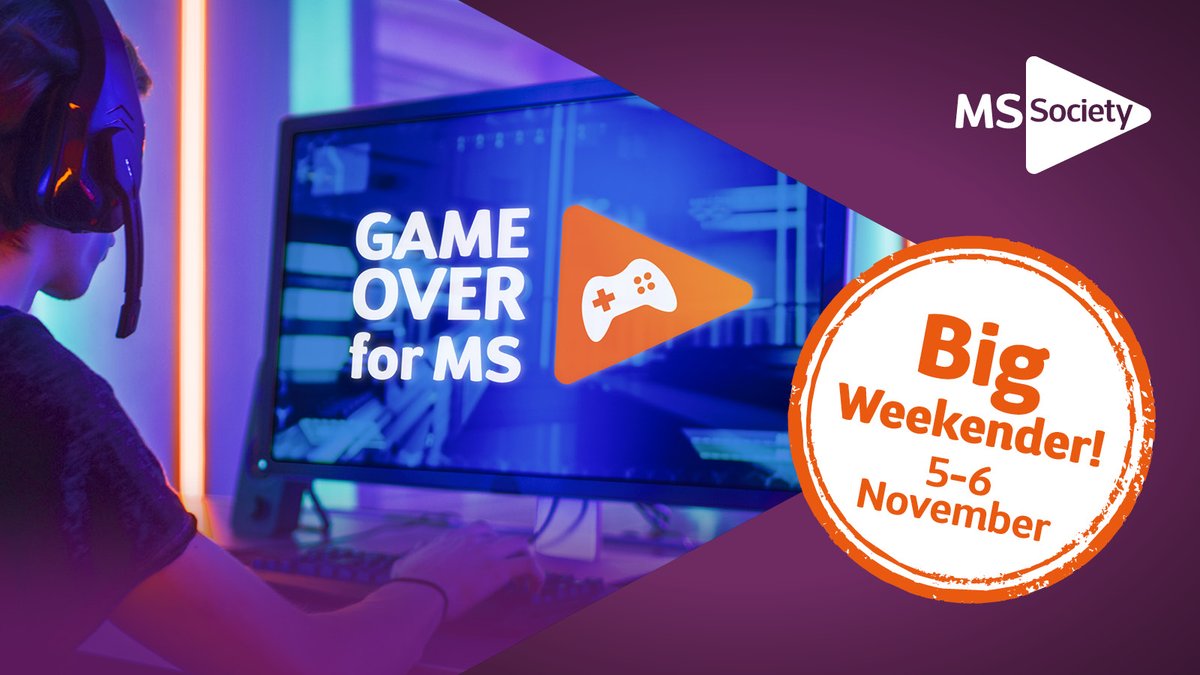 mssocietyuk's tweet photo. Joysticks at the ready – our #GameOverForMS is back! 🕹️
Are you a gamer – or know someone who is? We want you to start gaming to help us #StopMS!
Up for the #MSBigWeekender challenge? 🤖
Join us this November: https://t.co/8ouPrNlMYT https://t.co/cTxvsV9ET2