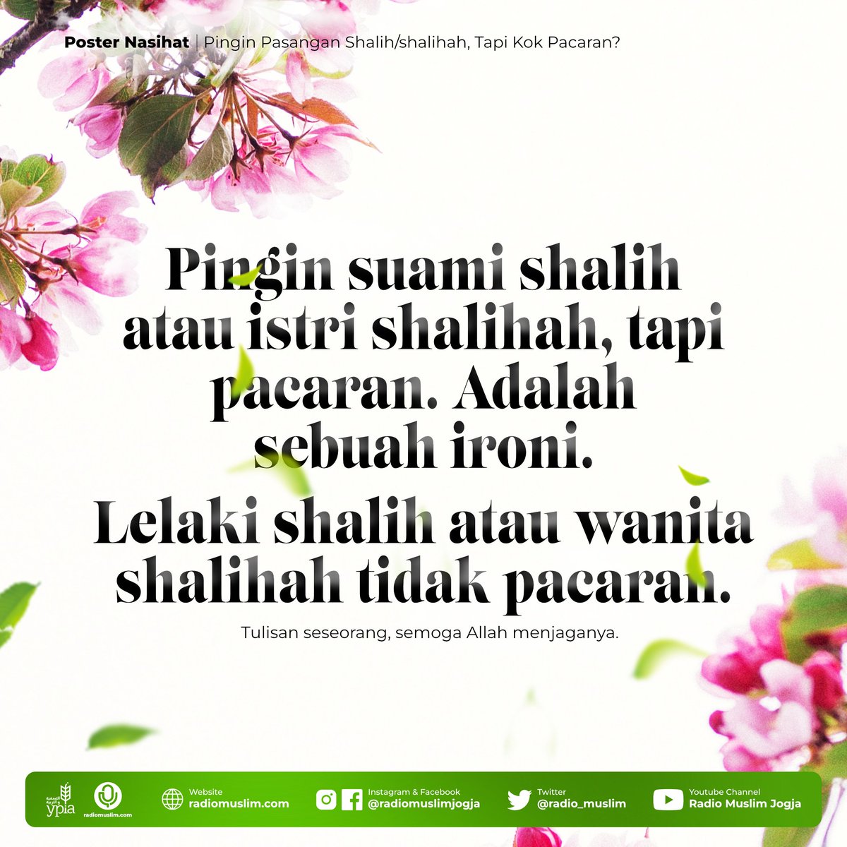 radio_muslim's tweet photo. #ironi #pacaran #stoppacaran #haram #pemuda #pemudi #remaja #islam #muslim #muslimah #wanita #shalihah #fiqihwanita #sunnah #tauhid #selfreminder #nasehat #dakwah #hijrah #allah #majelisilmu #ilmu #posterdakwah #radiomuslim #jogja #radioislam #saynotopacaran #pacaranharam https://t.co/zAVYB1AZSs
