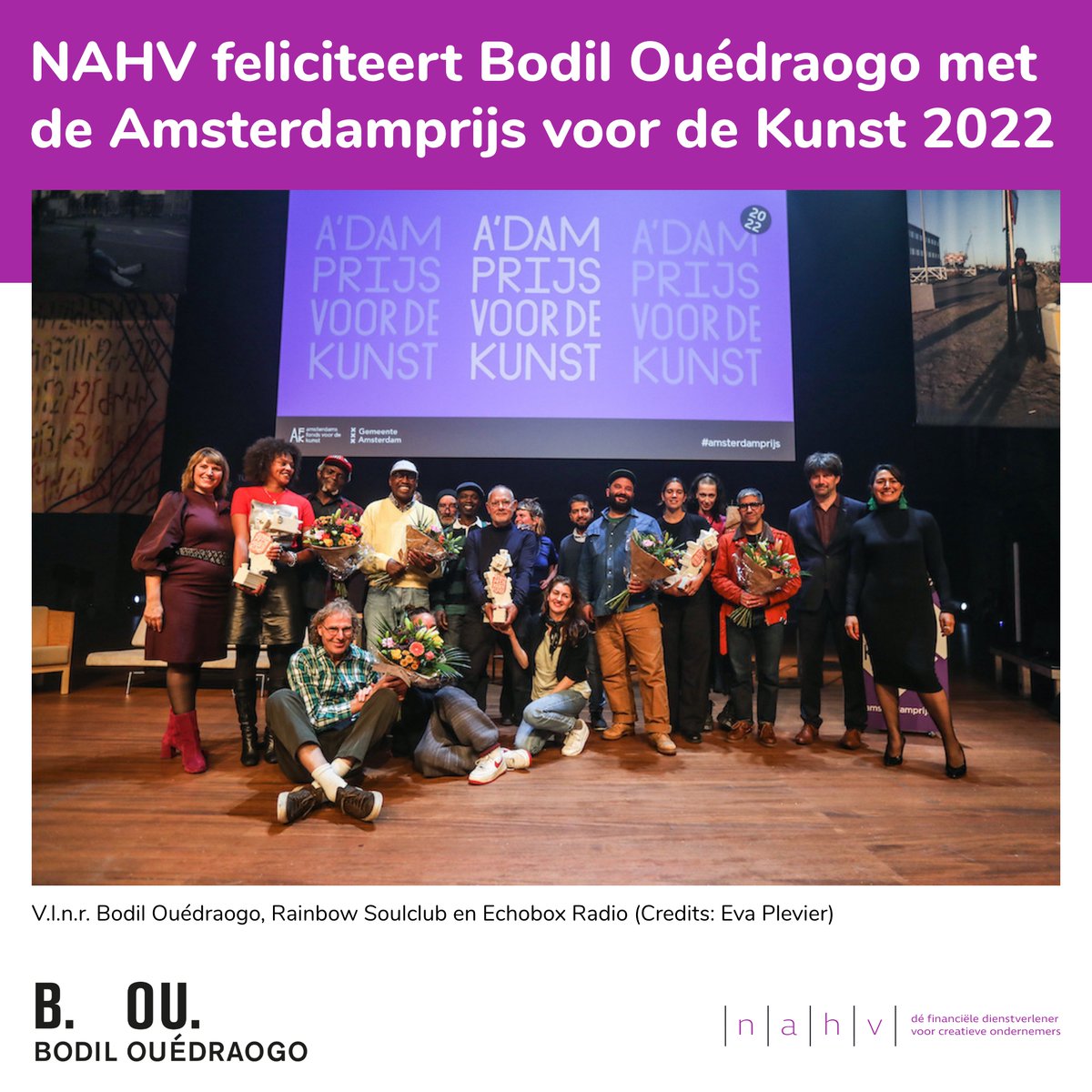 NAHVadvies's tweet photo. Wij zijn trots op NAHV-klant en visueel kunstenaar Bodil Ouédraogo! Zij heeft maandagavond de Amsterdamprijs voor de Kunst 2022 in ontvangst mogen nemen.
Meer lezen over de Amsterdamprijs voor de Kunst 2022?
➡️ https://t.co/qsgcwTtIWl
#NAHV #amsterdamprijs #kunst https://t.co/Uy5mE2RDhM