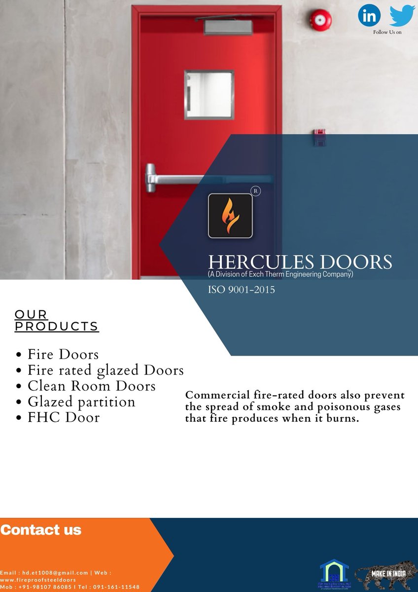 Hercules_Doors's tweet photo. The benefits of fire doors are clear. An appropriately fitted, well-manufactured fire door could mean the difference between life and death in certain situations. #herculesdoors #exchthermengineering #fireproofsteeldoors #firesafety #fireprotection #fireresistence https://t.co/q8KFeQF05k