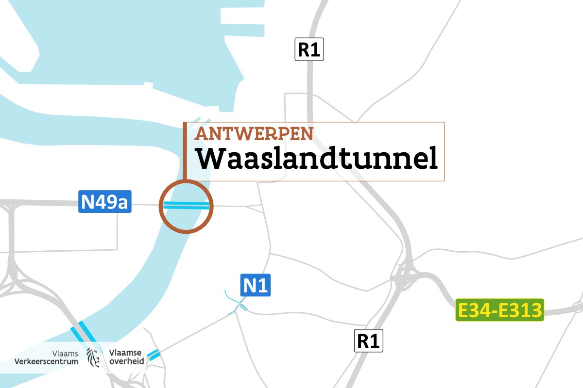 Vannacht en morgennacht wordt de #Waaslandtunnel afgesloten in beide richtingen van 20u tot 4u. Het verkeer kan omrijden via de Antwerpse Ring R1 en de Kennedytunnel. Meer info: verkeerscentrum.be/werken/tunnels…