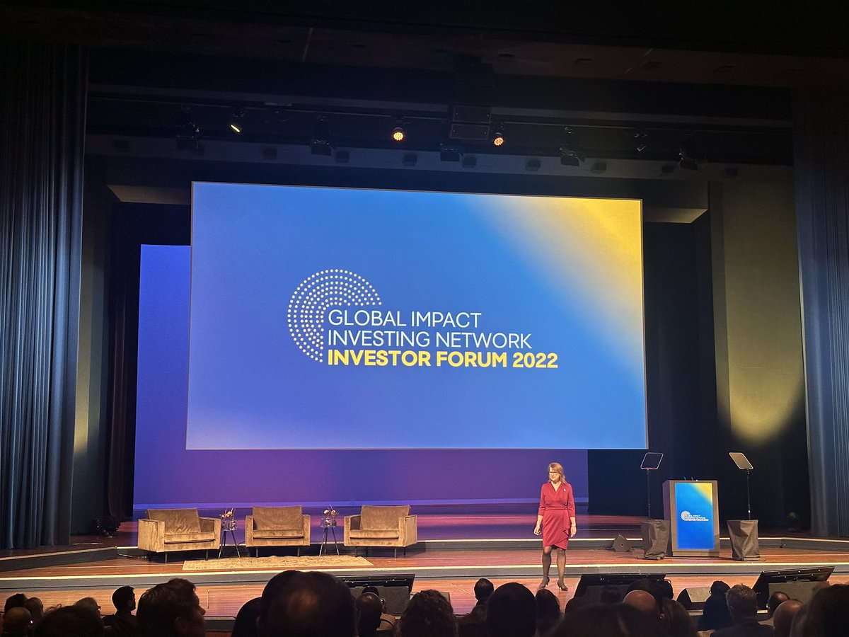 The incredible Dean Hand opening the Global Impacting Investing Forum in The Hague. 1,300+ impact investors convening to share solutions to the biggest social &amp; environmental challenges we face. @theGIIN #GIINForum22