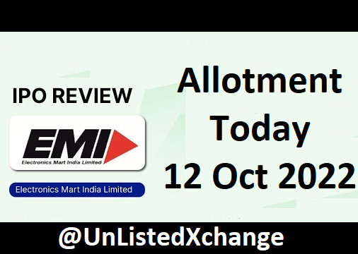 UnlistedXChange's tweet photo. Investors can Check their Electronics Mart IPO allotment status online.

BSE link — https://t.co/mdfSY2eYd7
or direct KFintech link — https://t.co/7w9lhp0fPU 

#ElectronicsMartIndiaIPO #IPOAllotment #Allotment #Unlisted #PreIPO #BeforeIPO #IPOs #DRHP #UnlistedShares #PvtEquity https://t.co/z6bnfBFfLu