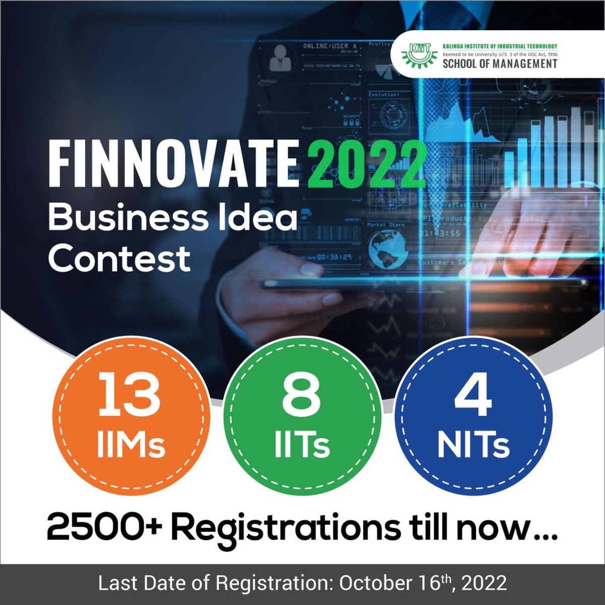 ksombbsr's tweet photo. Test your Business knowledge by competing with the best minds in the Country. Participate in FINNOVATE 2022.
Last Date of Registration: October 16th, 2022
Register here - https://t.co/CRYCCCN9uN
#ksombbsr #ksomkonclaves #finance #competitions #Finnovate #BusinessContest https://t.co/BHLXwpUgnK