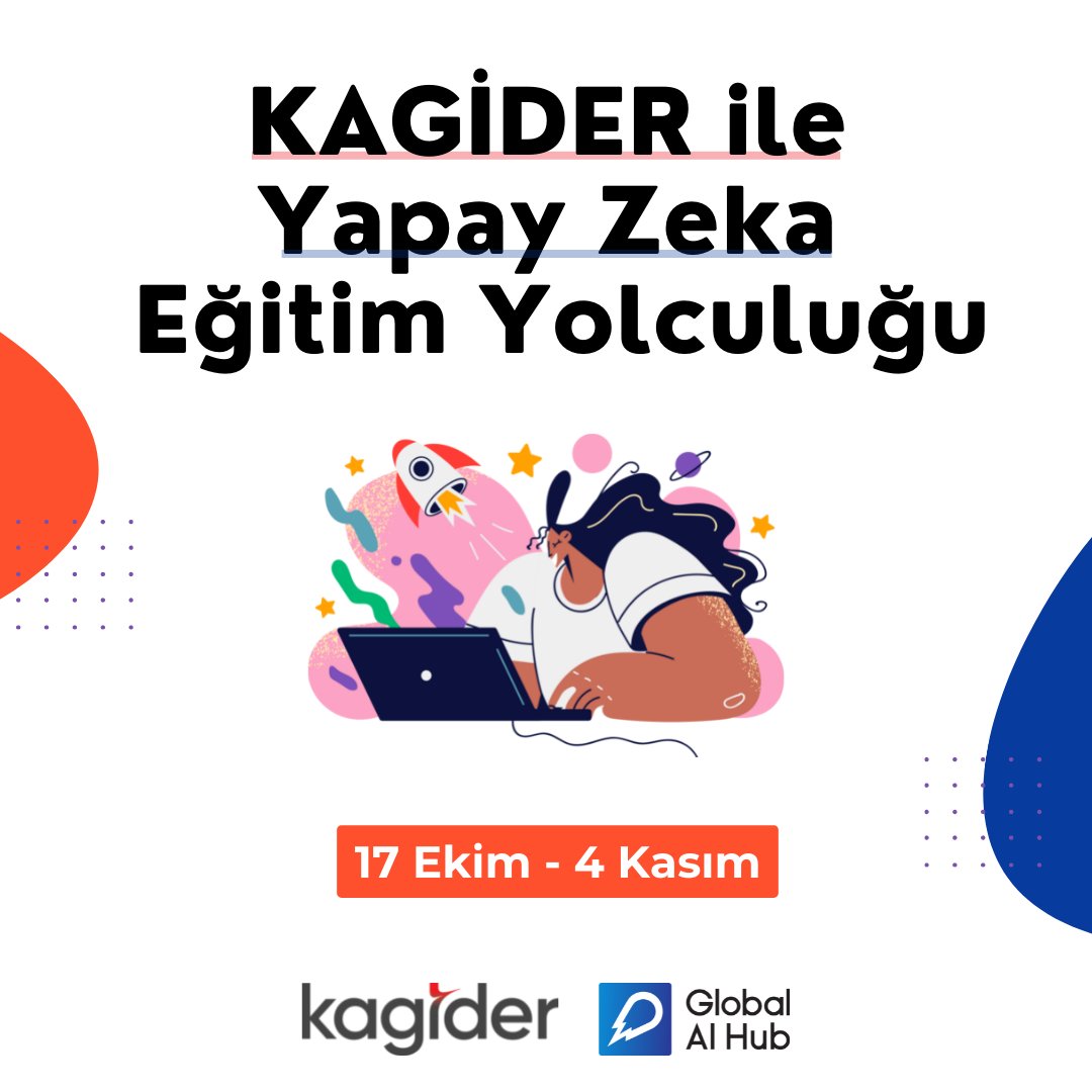 genckagider's tweet photo. "KAGİDER ile Yapay Zeka Yolculuğu Başlıyor! 

KAGİDER iş birliğinde organize edilen; kadınların yapay zeka ve ilgili alanlarda birikiminin arttırılmasını hedefleyen bu ücretsiz ve online programda sen de yerini al! 

Detaylar ve kayıt için: https://t.co/IY85wdaH7X https://t.co/BlHmbSURvn