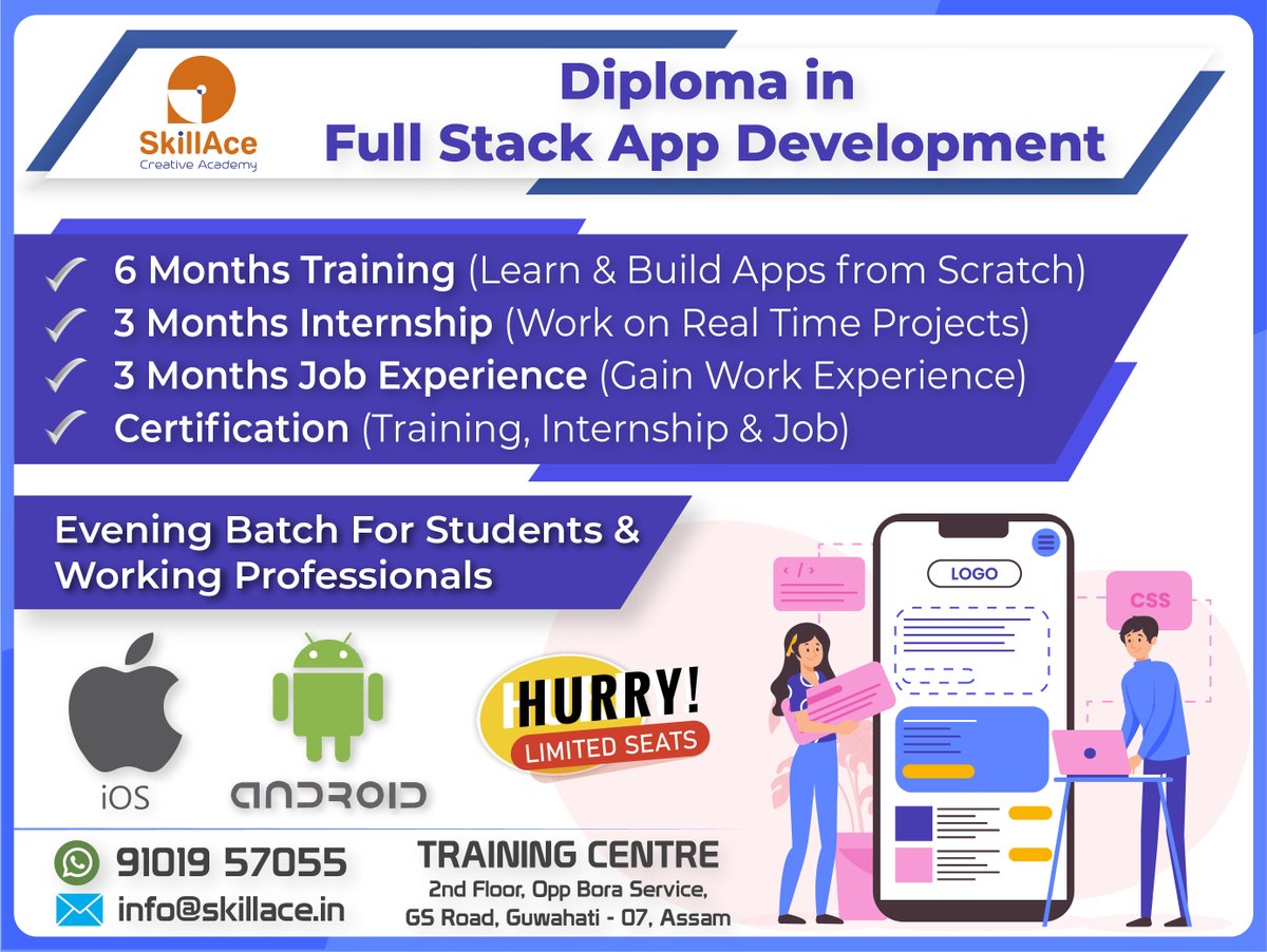 skillace_in's tweet photo. Get your Diploma in Full Stack App Development
✔️ Training
✔️ Internship
✔️ Job / Placement
✔️ Certification

To know more - https://t.co/xyaAingNjz

 #skilldevelopment #skillsdevelopment #nsdc #skillindia #developer #internship #jobs #JobSearch  #jobvacancy #jobseekers #btech https://t.co/1NmfWZ3cSj