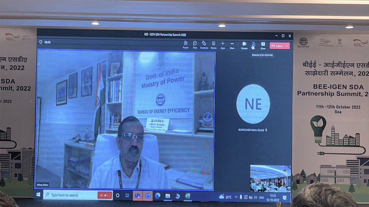 beeindiadigital's tweet photo. On the 2nd day of the BEE-IGEN SDA Partnership Summit, 34 SDAs joined physically, while J &amp;K and Andaman &amp; Nicobar joined through video conference. Shri R K Rai, Secretary, BEE, welcomed all officials and stakeholders from the States. https://t.co/BxkXAEteBd