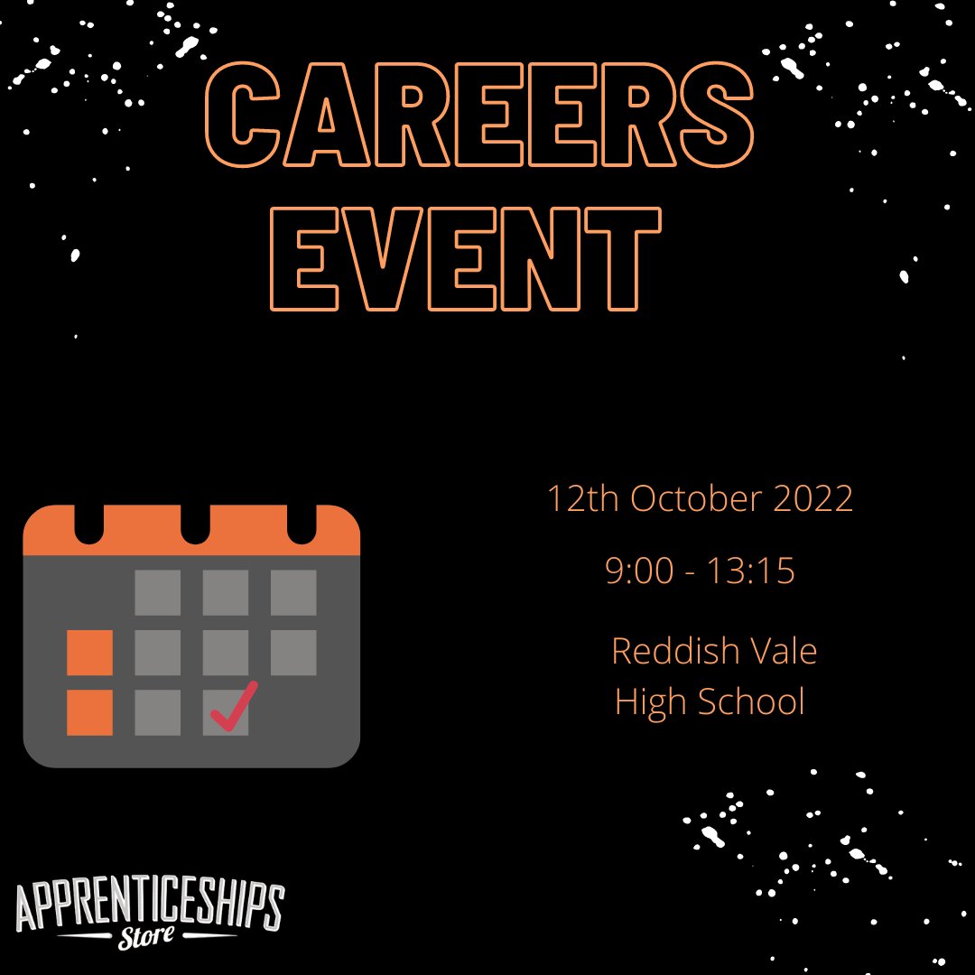AppStore_SK's tweet photo. Today we are attending Reddish Vale High School! Looking forward to meeting the students and providing as much information as possible about apprenticeships 😁 https://t.co/9NmtaB3yw5