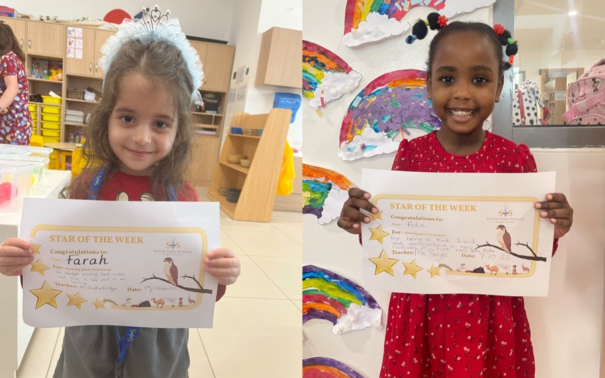 "Doing the best at this moment puts you in the best place for the next moment." – <a href="/Oprah/">Oprah Winfrey</a> 

We highlight last week’s Star of the Week recipients for their exceptional efforts to learning. Well done!

<a href="/KHDA/">KHDA | هيئة المعرفة والتنمية البشرية بدبي</a> @BSMEorg <a href="/SchoolsCompared/">SchoolsCompared</a> 

#southviewschool #staroftheweek #dubaischools