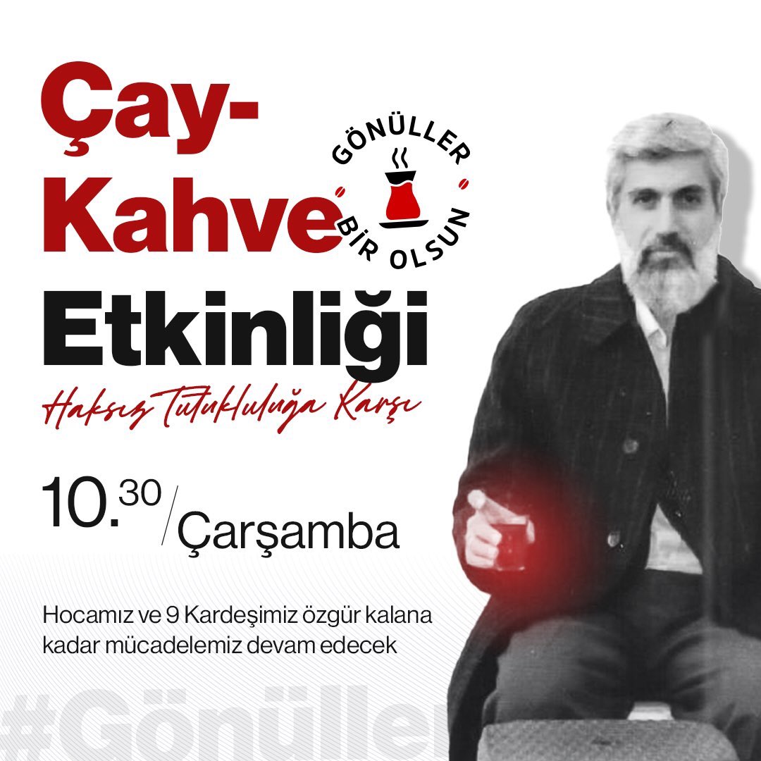"Ey iman edenler eğer Allah'ın dinine yardım ederseniz Allah da size yardım eder ve ayaklarınızı sabit kılar."
Muhammed S,7

Rabbim Hocamızı ve kardeşlerimizi bir an önce ailelerine kavuştursun.
#GönüllerBirOlsun
#AlparslanHocayaÖzgürlük