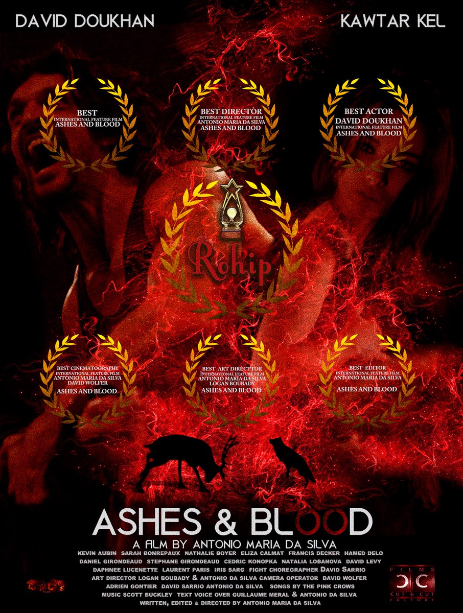AMDSFILMS's tweet photo. Amazing news! "ASHES AND BLOOD" was 6 new awards winner BEST FEATURE INTERNATIONAL FILM, BEST DIRECTOR, BEST ACTOR, BEST ART DIRECTOR, BEST CINEMATOGRAPHY, BEST EDITOR,  
BY Rohip International Film Festival
 via https://t.co/TdgPpKhjOy! - https://t.co/iCI6RqPUkg
