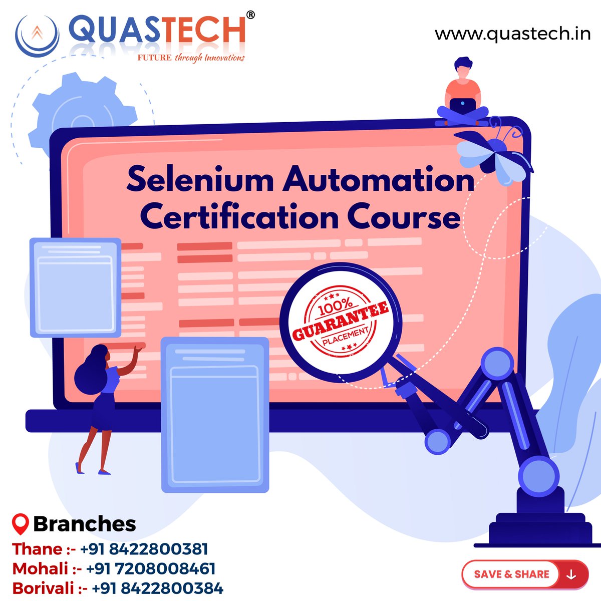 quastechinfo's tweet image. What Are the testing type that can be supported by selenium?
Follow For More Amazing Knowledge
Contact Details
Thane- 8422800381
Borivali -8422800384
Mohali- 7208008461
Location - Thane/ Borivali/ Mohali
Website - quastech.in
#quastech #seleniumprojects #IT #like