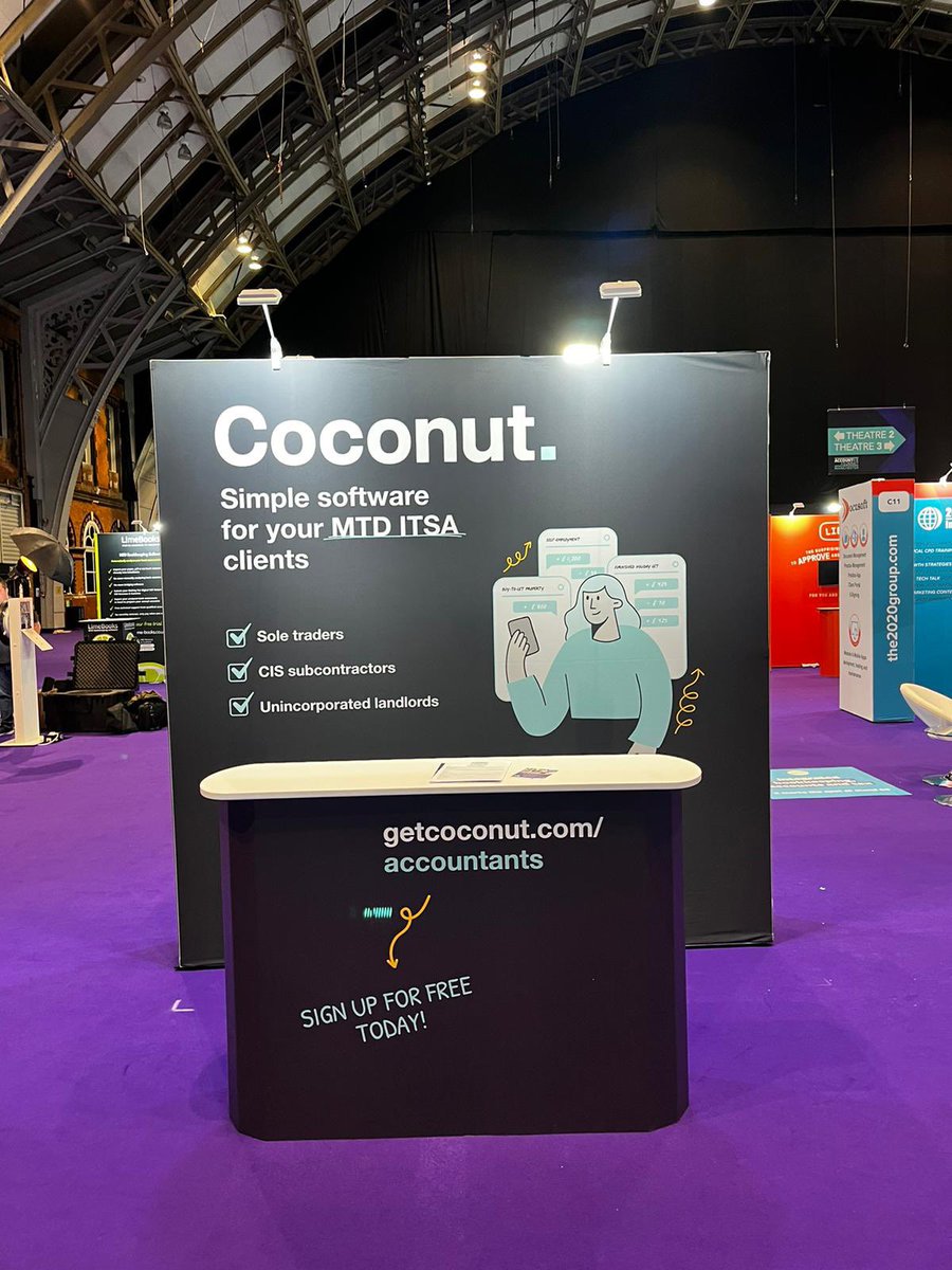 coconut_acc's tweet photo. Weโre ready for you! โก
If youโre at #AccountexManchester today, donโt forget to come along to Stand B9 to chat with our team ๐คฉ
Weโve got free merch to give out, an iPad Air that needs winning, and lots of exciting things to chat to you about ๐ https://t.co/gRujwojsoK