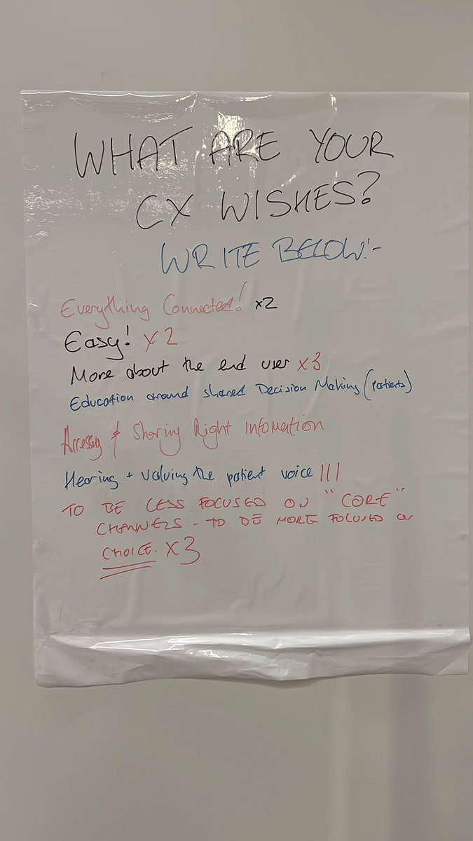 Rob_Koster's tweet photo. Good morning! Question for the group #Pharma2022… 

What are your #CX wishes for Pharma? Here are some responses so far. Stop by booth 13 to have your say. https://t.co/Bj8CA2OC3F