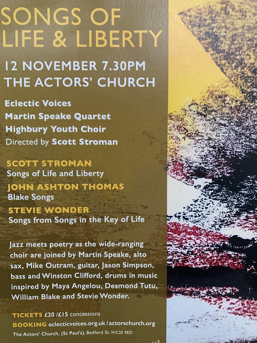 EclecticVoices's tweet photo. #londonjazzfestival #choir #london #jazz #coventgarden @actorschurch https://t.co/txNNzwYDfE