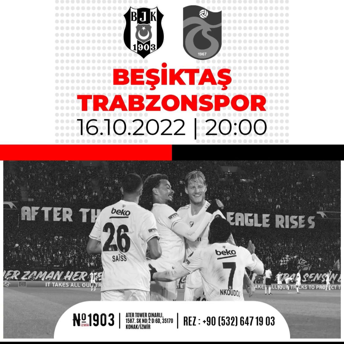 izmirbjkdernegi's tweet photo. #BırakmamSeni Beşiktaşım diyen Kartallar #No1903İzmir’de buluşuyor.
😍
Beşiktaşımızı omuz omuza izlemek için #AterTower #No1903İzmir’deyiz.
#AterTower Çınarlı, 1587. Sk No:2 D:6, 35170 Konak/İzmir
⏰ 19.00(Maç Önü Özel)
🕰 20.00 (Maç Saati)
Rez 📞 +90(532) 647 1903 https://t.co/h0I0LfWTZl