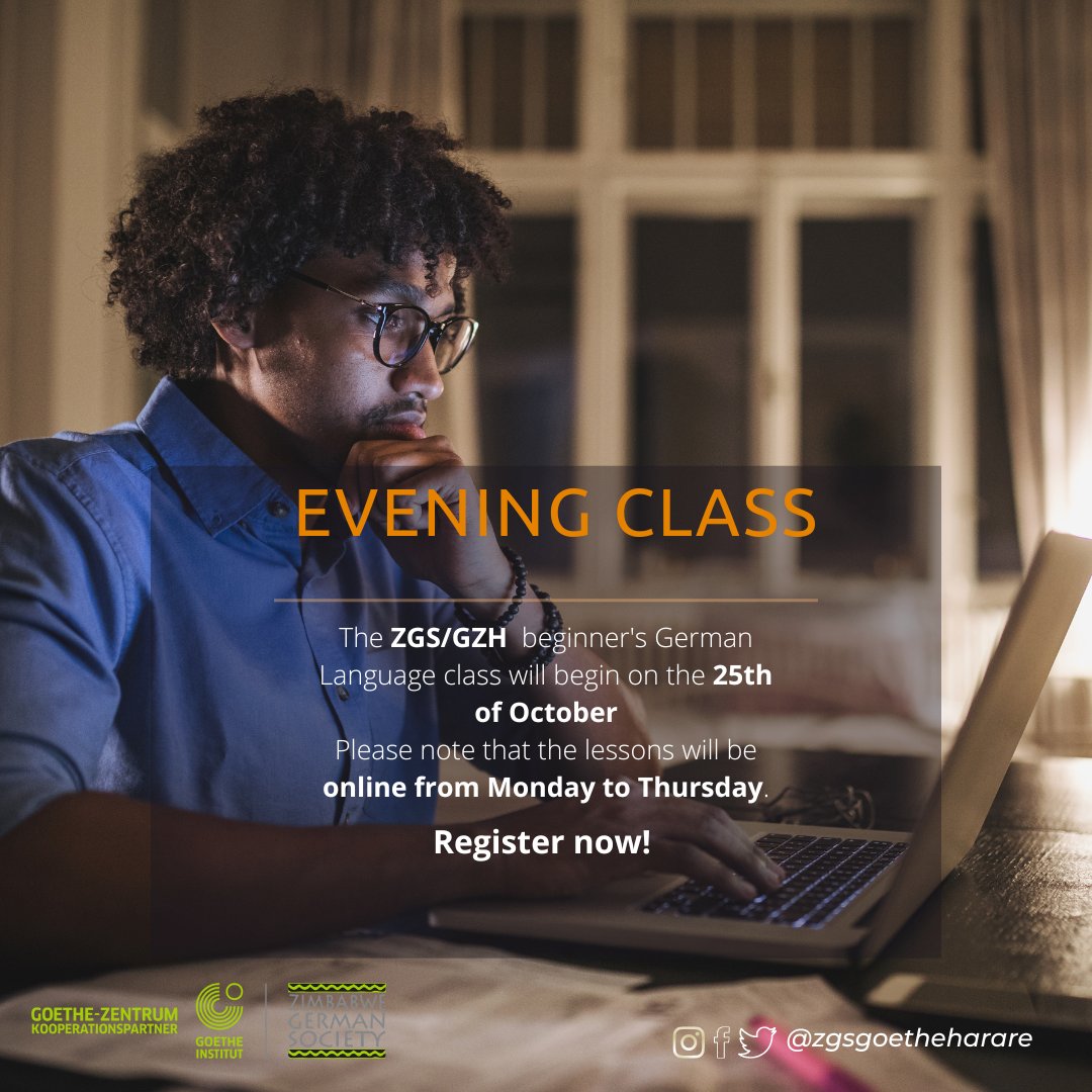 New Classes! The New A1 class will begin on the 10th of October 2022. The Evening Class will begin on the 25th of October For more information please email us on info@goetheharare.org #learnalanguage #LearnMore #newclass #goethe #goetheinstitut #goetheharare #zgs #zgsgzh
