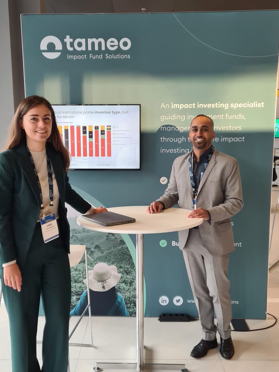 Tameo Impact Fund Solutions (@tameosolutions) on Twitter photo We’re at the the #GIINForum22 sharing insights from our Private Assets #Impact Fund Report and a demo of our upcoming platform, Tameo Analytics.
Come visit our booth #19!
#EmergingMarkets #impinv #ImpactInvesting
<a href="/theGIIN/">GIIN</a> <a href="/SymbioticsNews/">Symbiotics</a> <a href="/MFA_Lu/">MFA Luxembourg 🇱🇺</a> <a href="/CFI_Accion/">Center for Financial Inclusion (CFI)</a>
<a href="/Incofin/">Incofin</a> We’re at the the #GIINForum22 sharing insights from our Private Assets #Impact Fund Report and a demo of our upcoming platform, Tameo Analytics.
Come visit our booth #19!
#EmergingMarkets #impinv #ImpactInvesting
<a href="/theGIIN/">GIIN</a> <a href="/SymbioticsNews/">Symbiotics</a> <a href="/MFA_Lu/">MFA Luxembourg 🇱🇺</a> <a href="/CFI_Accion/">Center for Financial Inclusion (CFI)</a>
<a href="/Incofin/">Incofin</a>