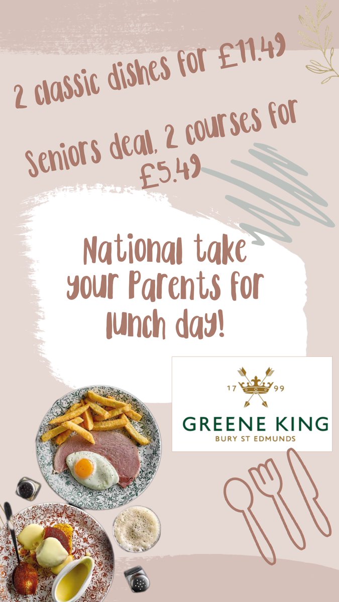 theRailway_BOS's tweet photo. 🥗🥪 NATIONAL TAKE YOUR PARENTS FOR LUNCH DAY 🥪🥗
come in and spend your lunchtime with us today💚
#Burnham-on-sea #Railway #Greeneking #GK #ProperLocals #Food #Drink #Supportyourlocal #Pub #Menu #Family #Friends #MakingMemories https://t.co/xmWQc0n7F6