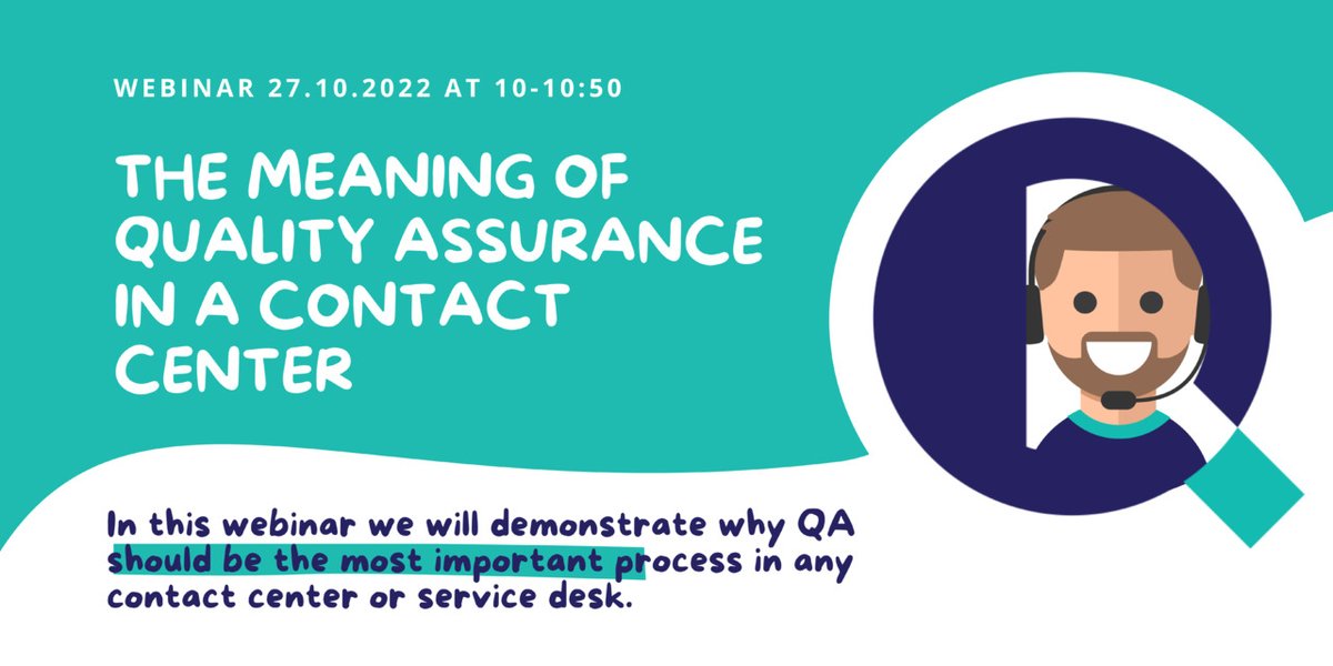 QualityDesk's tweet photo. Do you know why QA should be the most important process in any CC or service desk? 
Because QA is THE KEY to achieving the objectives. 🗝🎯
You don't want to miss this! Registration: https://t.co/7xS9ZNSG7U
#qualitydesk #webinar #qualityassurance #qualitymanagement #contactcenter https://t.co/VGr4wNTgKA