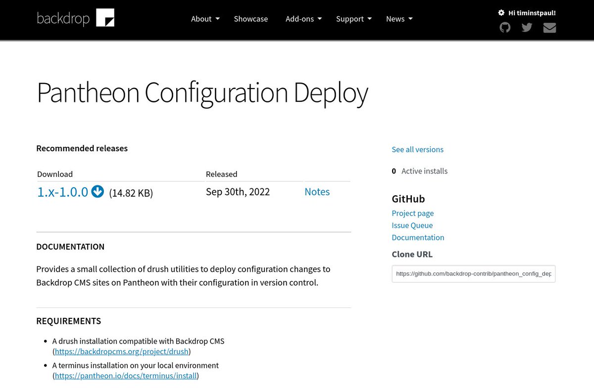 simplosite's tweet photo. Several new modules for @BackdropCMS since we last looked. This one comes to us on behalf of the nice folks at Stanford and @atendesign 

- Pantheon Configuration Deploy

This will be helpful to anyone deploying their @backdropcms site to @getpantheon 

https://t.co/AJpVb1NnB3 https://t.co/QXM0j91xlw